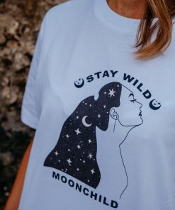 → Shirt - Stay wild moonchild | Boho Bohemian Mond | Nachhaltig vegane Fair Fashion Kleidung | Mode aus 100% Bio-Baumwolle. Jetzt sichern.←