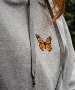 → Oversize Hoodie - Orange butterfly | Schmetterling | Nachhaltig vegane Fair Fashion Mode. 85% Bio-Baumwolle + 15% recyceltes Polyester. ←
